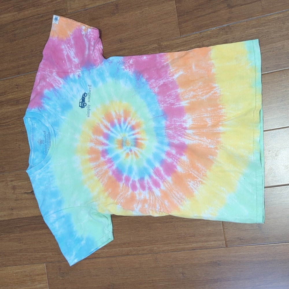 Simply Southern Tie Dye Mud Hair Don't Care T-Shirt - Picture 2 of 8